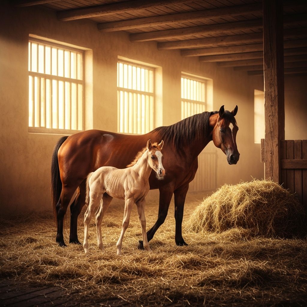 Arabian horse mare and foal